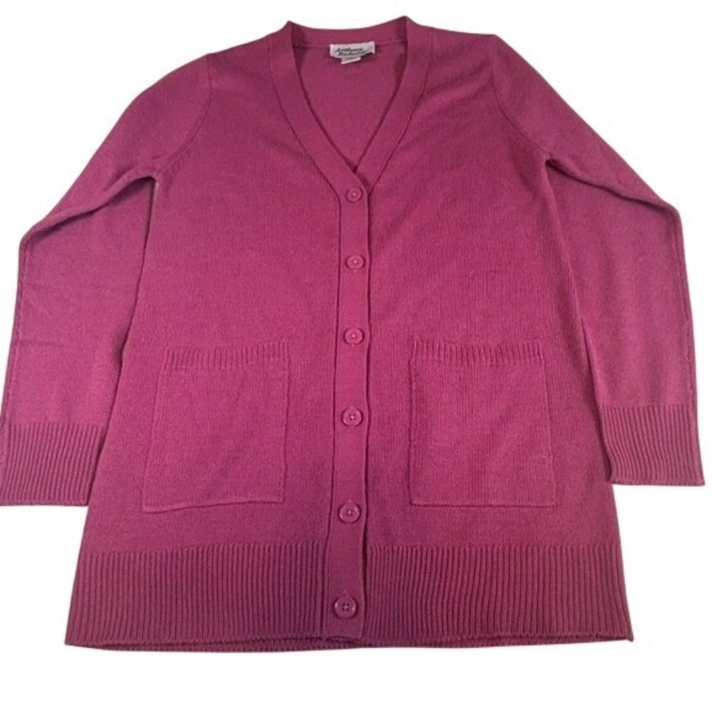 Anthony Richards Mauve Pink‎ Button Up Knit Cardigan Sweater 0LG